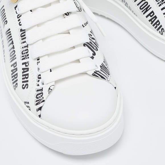 Louis Vuitton White/Black Leather Time Out Trainers Sneakers - Picture 9 of 9